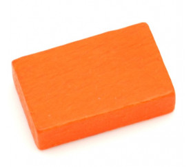Jeton en bois petit rectangle orange pour jeux 26 x 16 x 7 mm