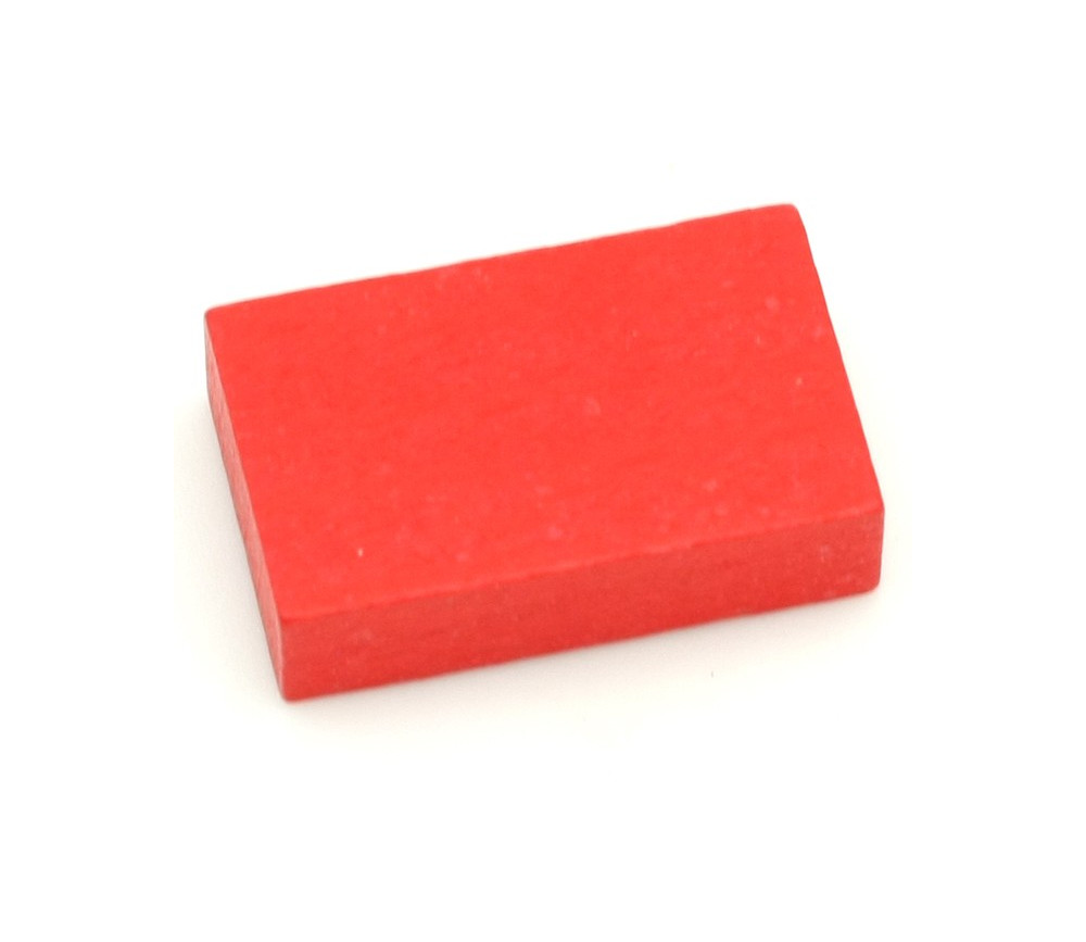 Jeton en bois petit rectangle rouge pour jeux 26 x 16 x 7 mm