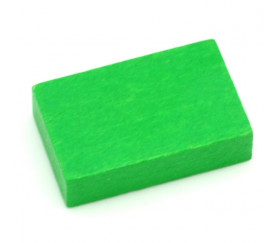 Jeton en bois petit rectangle vert pour jeux 26 x 16 x 7 mm