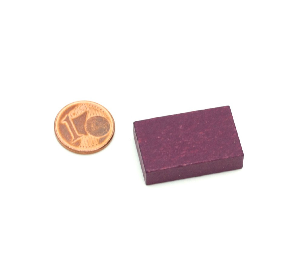 Jeton en bois petit rectangle violet pour jeux 26 x 16 x 7 mm