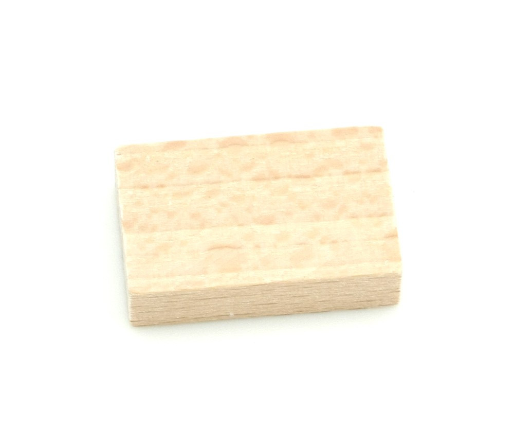 Jeton en bois petit rectangle naturel pour jeux 26 x 16 x 7 mm