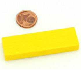 Jeton bois grand rectangle jaune pour jeux 54 x 16 x 7 mm