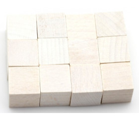 Cube en bois naturel 1.6 cm. 16 x 16 x 16 mm