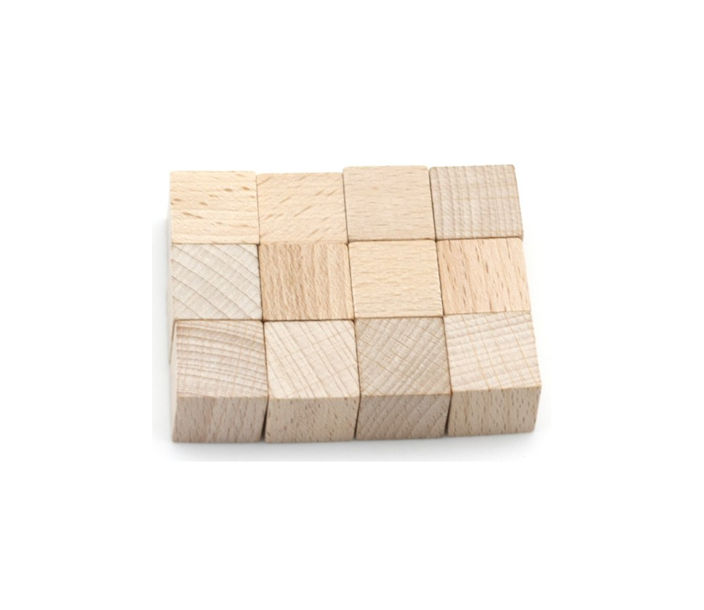 Cubes bois 2.5 cm. 25 x 25 x 25 mm