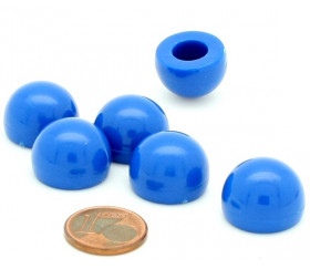 pion dome de jeu 12x15 mm demi boule plastique bleu