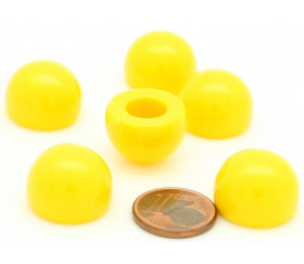 pion dome de jeu 12x15 mm demi boule plastique jaune