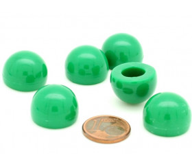 pion dome de jeu 12x15 mm demi boule plastique vert