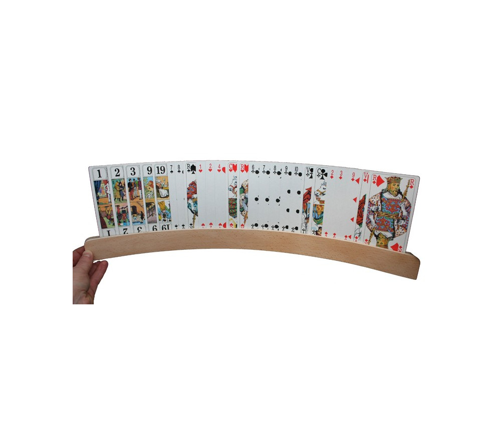 Porte-cartes à jouer arrondi en bois de 48 cm