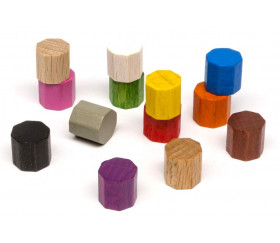 Mini octogones 10x10 mm en bois coloré pour jeu