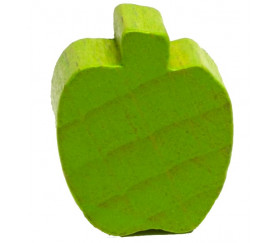 Pomme en bois verte de 16x18x8 mm
