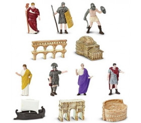 Epoque romaine : set 12 figurines livré avec tube de rangement