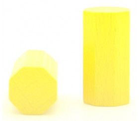pion octogone jaune 15 x 30 mm en bois pour jeu
