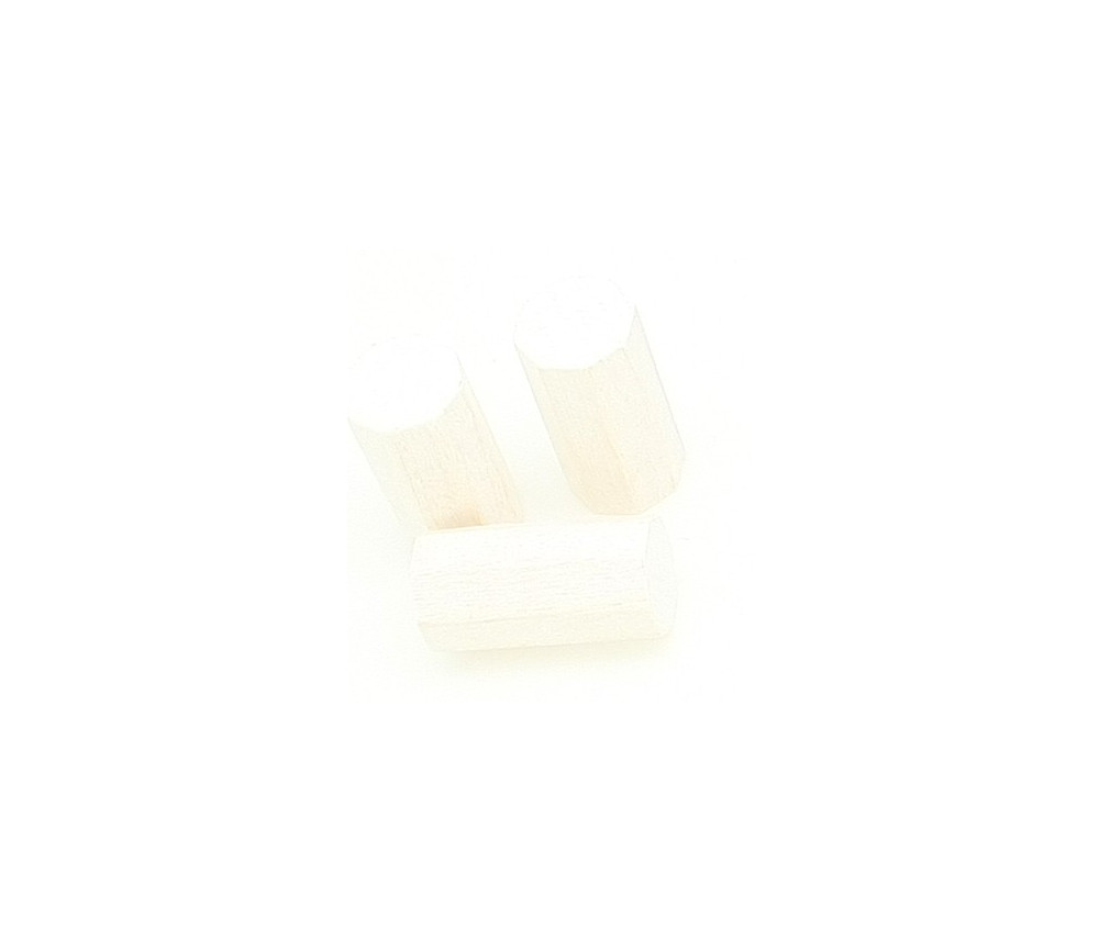 pion octogone blanc 15 x 30 mm en bois pour jeu