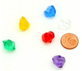 6 Mini gems multicolores pépites