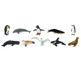 Figurines Antarctique - 10 animaux dans un tube
