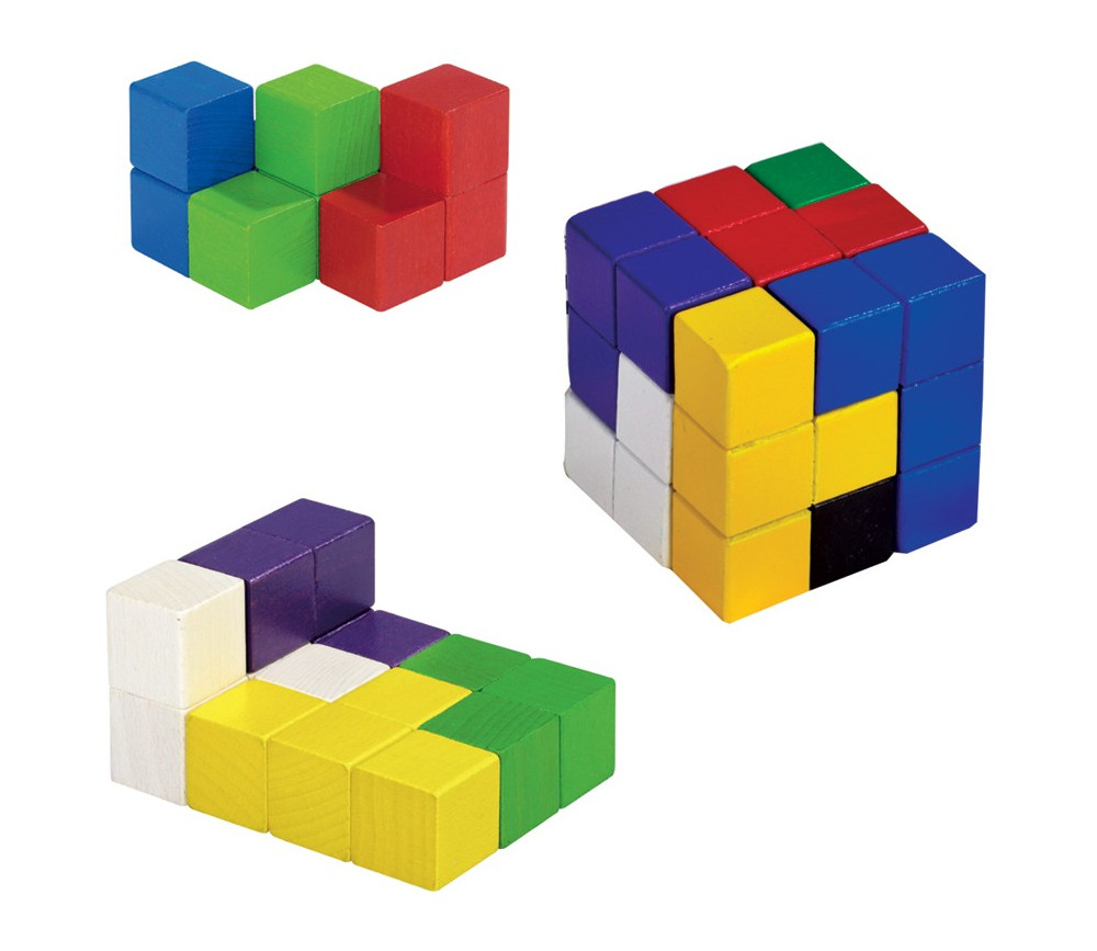 Cube SOMA 6 cm composé de cubes 2 x 2 cm en bois