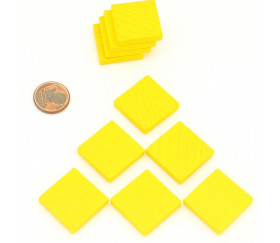 Carré plat 20x20x4 mm en bois jaune pour jeux 2 cm de côté