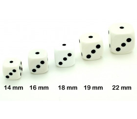 Dé à jouer blanc classiques 22 mm de 1 à 6 pour jeu de société 