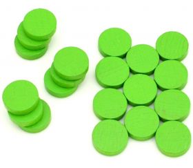 Pions jetons bois vert clair 15 x 4 mm lot 20 pour jeux