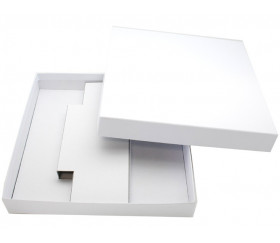 Boite carré avec calage intérieur carton blanc
