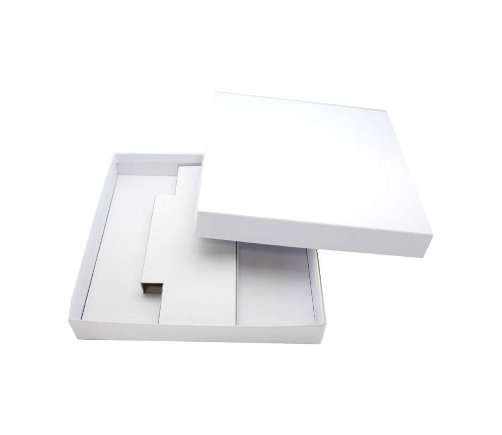 Boite carré avec calage intérieur carton blanc