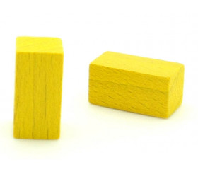 Pion rectangle jaune 10x10x20 mm en bois pour jeu