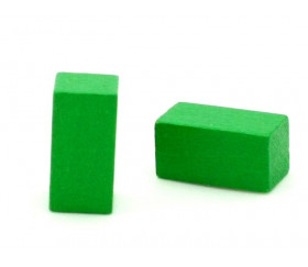 Pion rectangle vert 10x10x20 mm en bois pour jeu