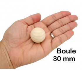 Boule bois 30 mm diamètre bille hêtre type cochonnet pétanque