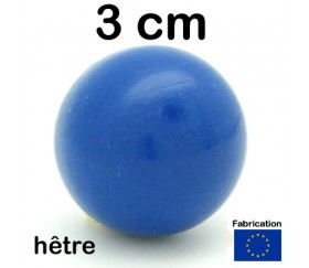 Boule bois 30 mm bleu