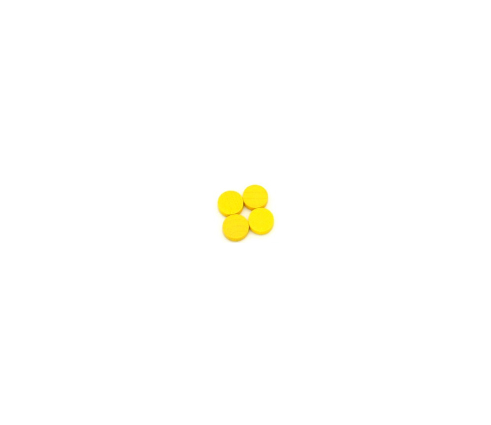 Mini jetons jaune bois 10 x 4 mm lot 20 pour jeux