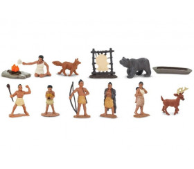 Indiens Powhatans : 12 figurines de jeu