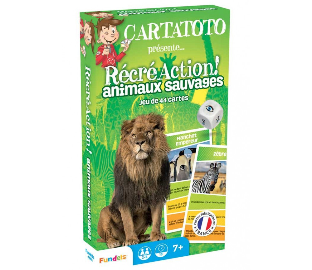 Cartatoto Jeu de Cartes Educatif Français Recreation Animaux Sauvages 