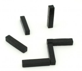 Baguette allumette noire 5x5x25 mm pion buchette route en bois pour jeu