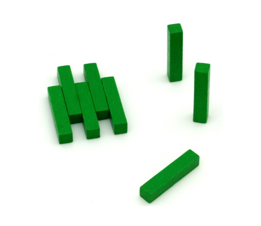 Baguette allumette vert 5x5x25 mm pion buchette route en bois pour jeu