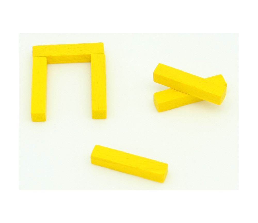 Baguette allumette jaune 5x5x25 mm pion buchette route en bois pour jeu