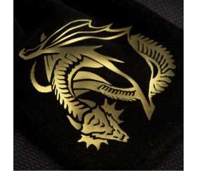 Sac noir Dragon golden doré 15x10 cm