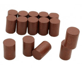 10 mini cylindres marron 10x15 mm en bois coloré pour jeu