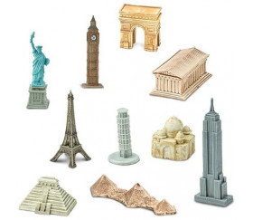 10 monuments du monde figurines jouet miniature