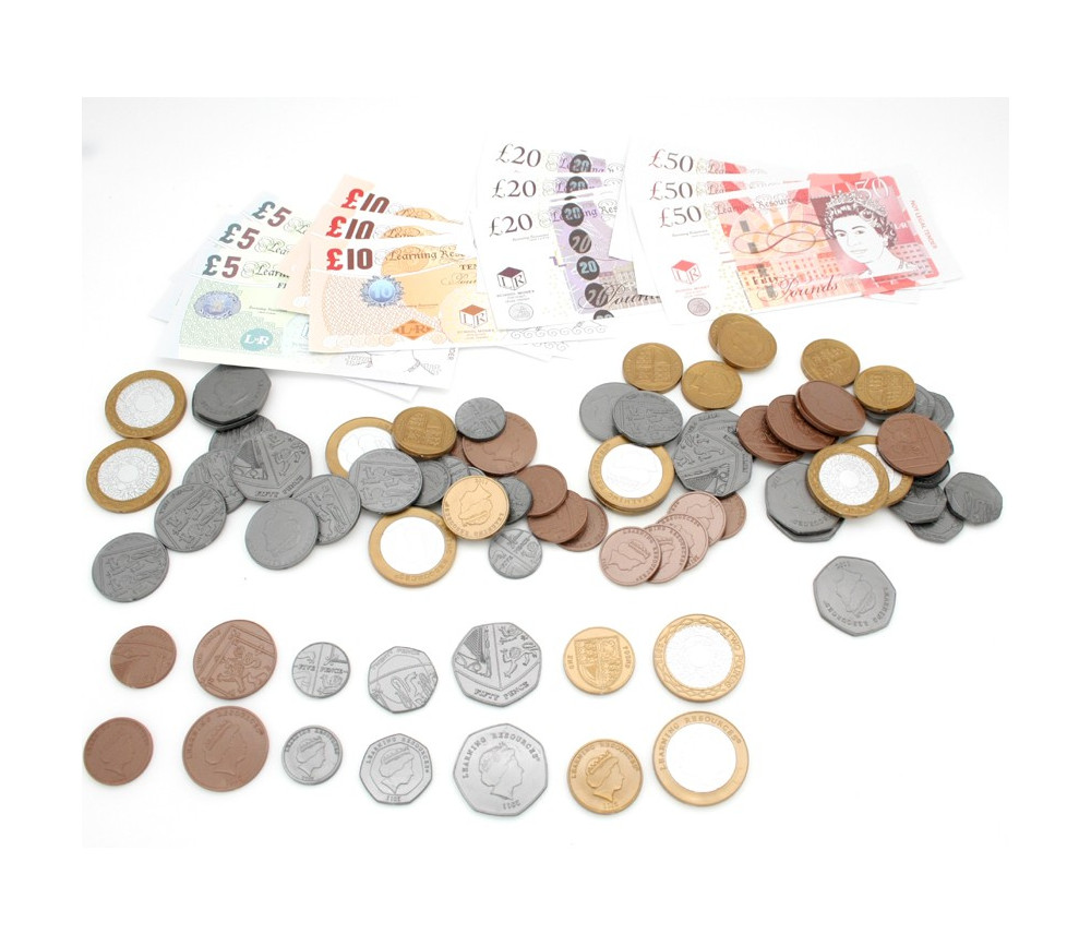 84 pièces et billets argent UK - LIVRES sterling anglais monnaie factice
