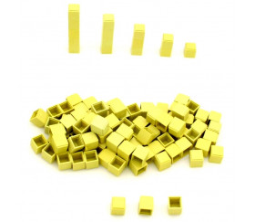 100 Cubes unités 1 cm jaunes emboitables en plastique