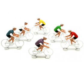 6 cyclistes vélo en plastique jouet