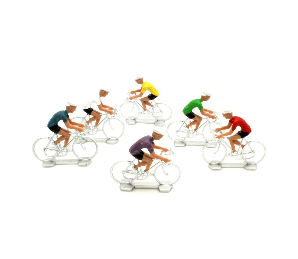 6 cyclistes vélo en plastique jouet
