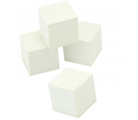 Cube en bois blanc 1.6 cm. 16 x 16 x 16 mm