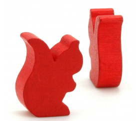 Petit écureuil en bois pion jeu de société rouge