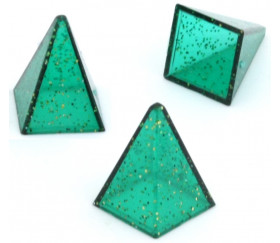 Pions pyramides pailletées vert 15 x 20 mm de jeu