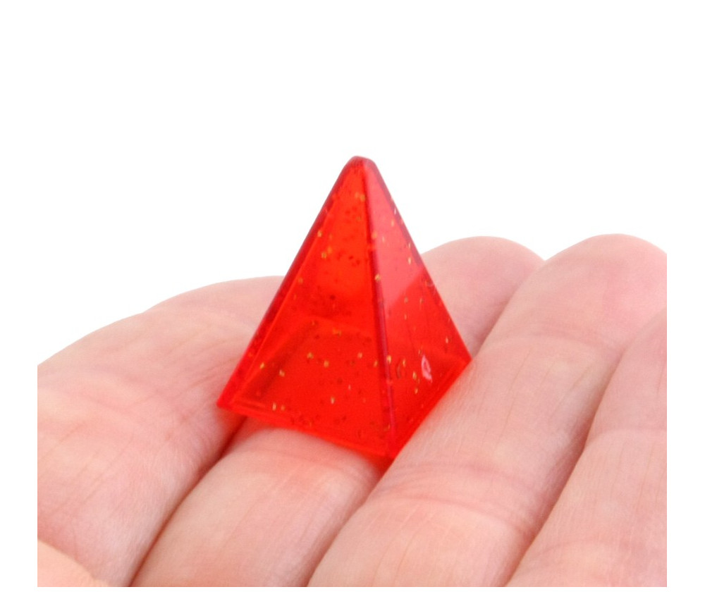 Pions pyramides pailletées rouge 15 x 20 mm de jeu