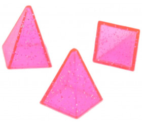 Pions pyramides pailletées rose 15 x 20 mm de jeu