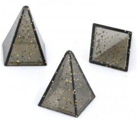 Pions pyramides pailletées noir 15 x 20 mm de jeu