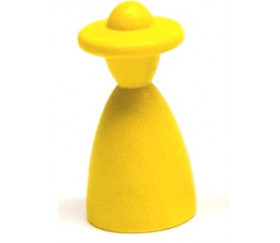Pion homme au chapeau jaune 13 x 26 mm