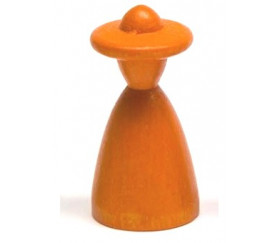 Pion homme au chapeau orange 13 x 26 mm
